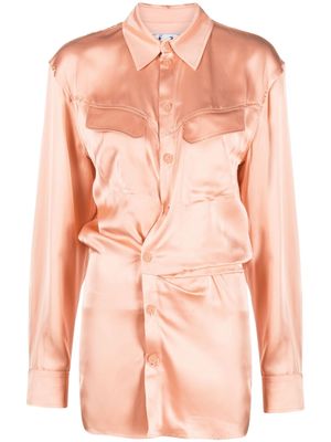 Off-White twist-detail shirt dress - Pink
