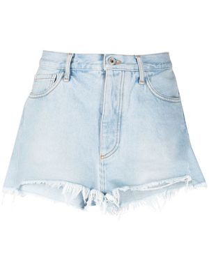 Off-White Twisted bleach-effect shorts - Blue