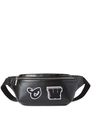 Off-White Varsity patch-detail leather belt bag - Black