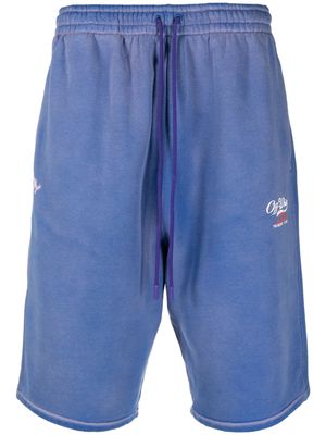 Off-White Wave Off Skate cotton track shorts - Blue
