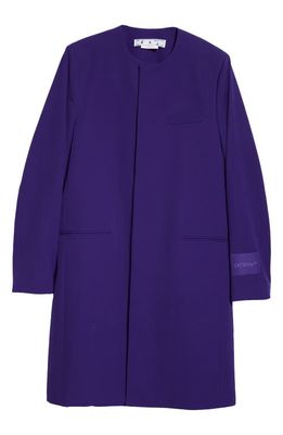 Off-White Wave Tag Dry Wool Coat in Purple