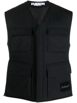 Off-White Wave Tag padded vest - Black