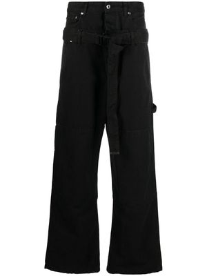 Off-White wide-leg layered trousers - BLACK BLACK