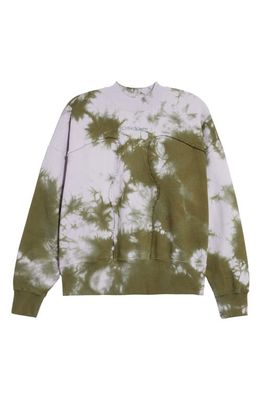 Off-White Women's Bling Tie Dye Organic Cotton Sweatshirt in Military Lilac