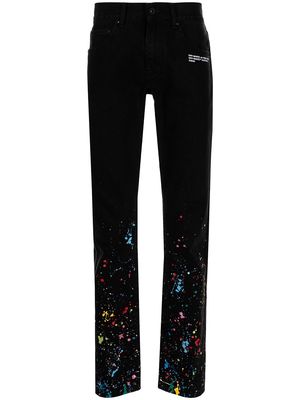 Off-White X Marais Splatter slim jeans - Black