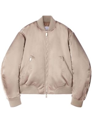 Off-White zip-detail bomber jacket - Neutrals