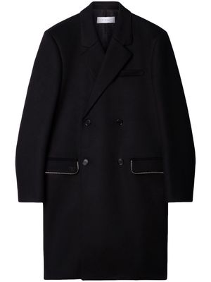 Off-White zip-detail virgin wool coat - Black