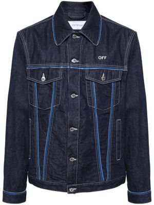 Off-White zip-embellished denim jacket - Blue