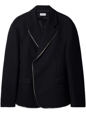 Off-White zip-trim virgin-wool blazer - Black