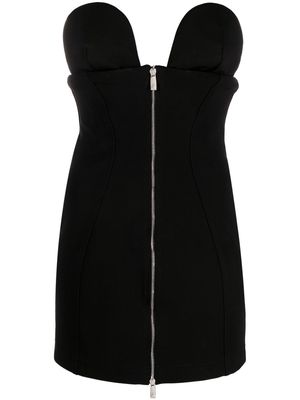 Off-White zipped strapless minidress - Black