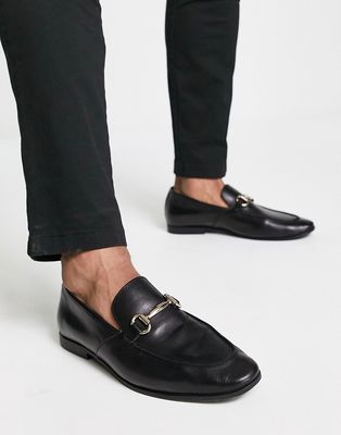 Office lemming bar loafers in black leather