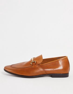 Office lemming bar loafers in tan leather-Brown