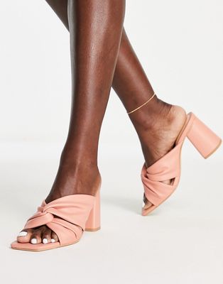 Office Manarolamule block heeled sandals in pink