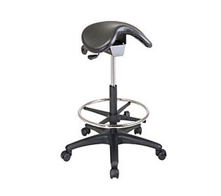 Office Star Black Backless Stool with Saddle Se at