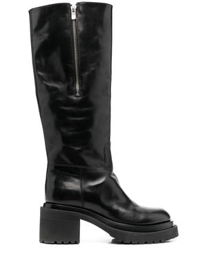 Officine Creative 70mm chunky leather knee-boots - Black