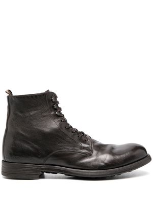 Officine Creative buffalo leather lace-up boots - Brown