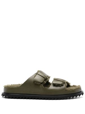 Officine Creative Introspectus 003 shearling slides - Green