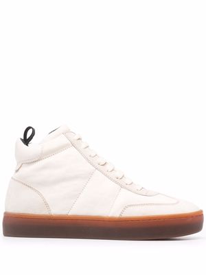 Officine Creative Kombined high-top leather sneakers - Neutrals