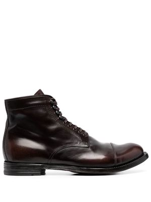 Officine Creative lace-up leather ankle boots - Brown