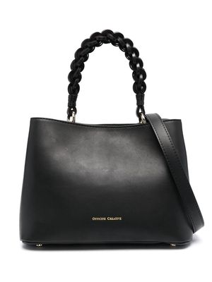 Officine Creative logo-detail leather tote bag - Black