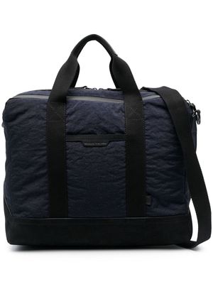 Officine Creative logo-patch zip-up tote bag - Blue