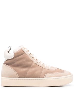 Officine Creative panelled high-top sneakers - Brown