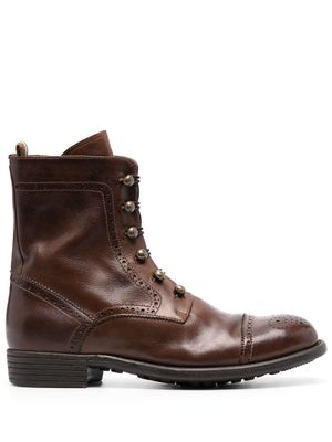 Officine Creative perforated-embellishment leather boots - Brown