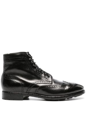 Officine Creative Prince perforated leather boots - Black