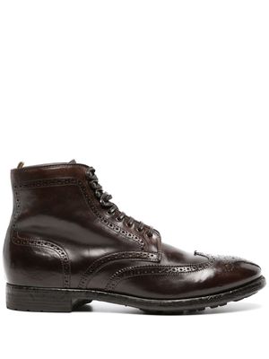 Officine Creative Prince perforated leather boots - Brown