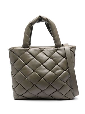 Officine Creative quilted leather tote bag - Green