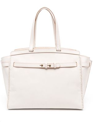 Officine Creative Saddle 103 leather tote bag - White