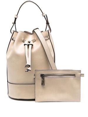 Officine Creative Saddle leather drawstring bucket bag - Neutrals