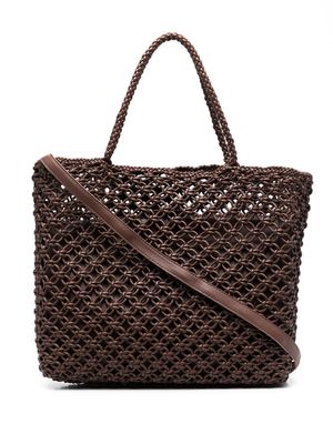 Officine Creative Susan 02 macramé tote bag - Brown