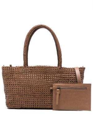 Officine Creative Susan interwoven tote bag - Brown