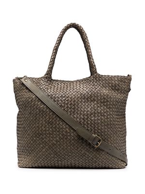 Officine Creative woven-effect tote bag - Green