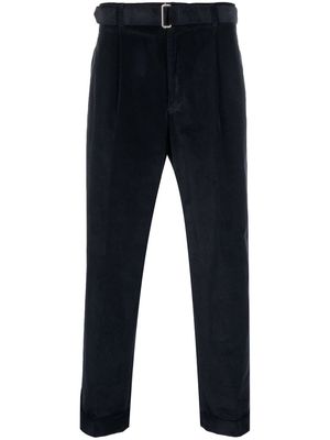 Officine Generale belted velvet trousers - Blue