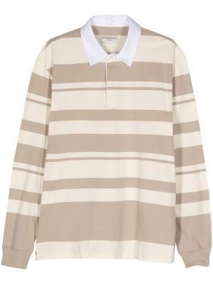 Officine Generale cotton striped polo shirt - Neutrals