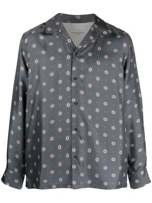 Officine Generale Eren original-print silk shirt - Grey