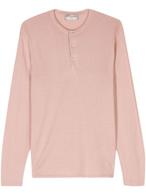 Officine Generale Hansel fine-knit polo shirt - Pink