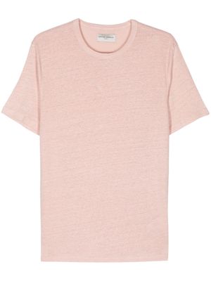 Officine Generale mélange linen T-shirt - Pink