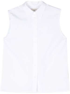 Officine Generale sleeveless cotton poplin shirt - White