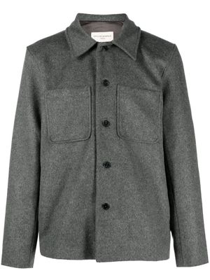 Officine Generale spread-collar virgin wool blend shirt jacket - Grey