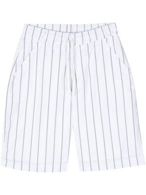 Officine Generale striped cotton shorts - White