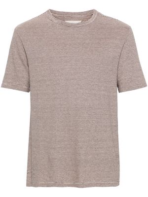 Officine Generale striped linen blend T-shirt - Neutrals