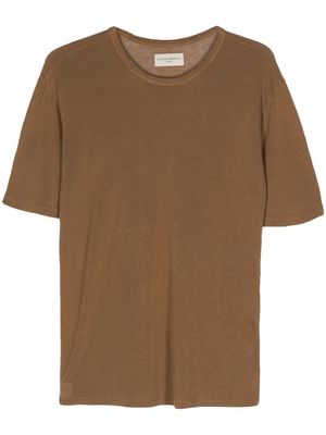 Officine Generale textured crew-neck T-shirt - Brown