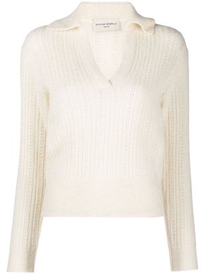 Officine Generale V-neck ribbed jumper - Neutrals