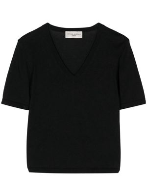 Officine Generale V-neck short-sleeve top - Black