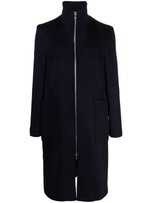 Officine Generale zip-up virgin wool coat - Blue
