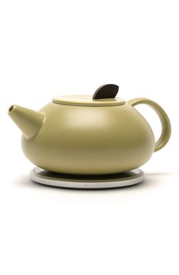 OHOM Leiph Ceramic Self-Heating Teapot Set in Classic Olive