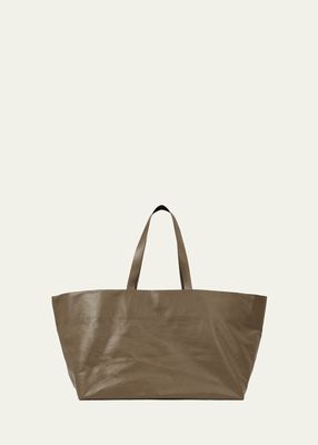 Oil Faux-Leather Tote Bag